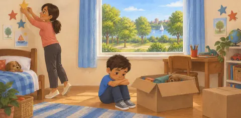 Roberto’s family moved to a new apartment. He was sad and lonely and missed his old apartment. Roberto’s mom helped him…