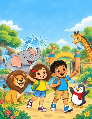 Cover of Eliana & Samuel’s Amazing Zoo Adventure, a picture book by Aldino Monteiro