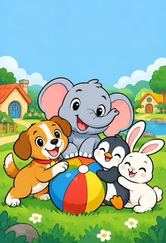 Cover of Fun Animal Friends, kids' coloring book by Krystina Haynes