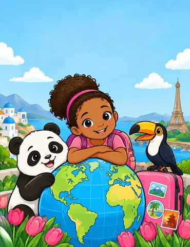 Cover of Little Traveler: Around the World, a kids' coloring book by Morgan M. Williams