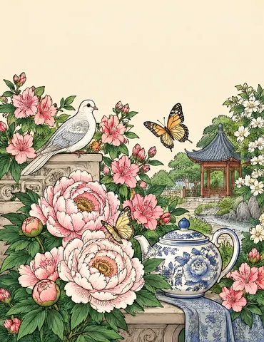 Cover of Letters in the Quiet Garden, adult coloring book by Evelyn Casey