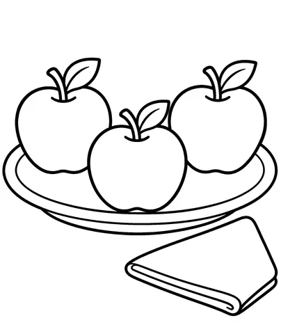 Apple Snack Count the apples, then color your snack.
