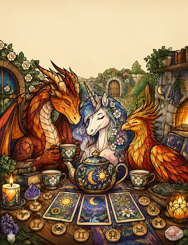 Cover of Mystic Hearth Coloring, adult coloring book by RubyMoon
