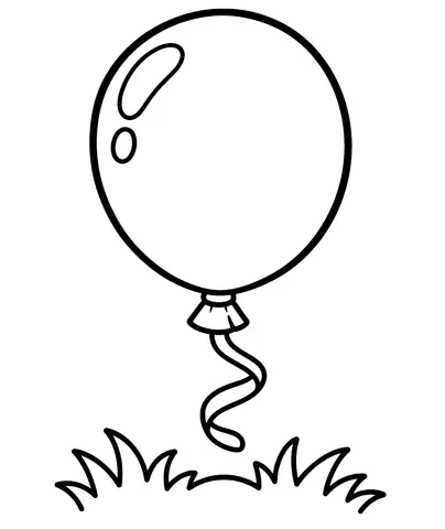 B Is for Balloon Color the balloon and its curly ribbon.