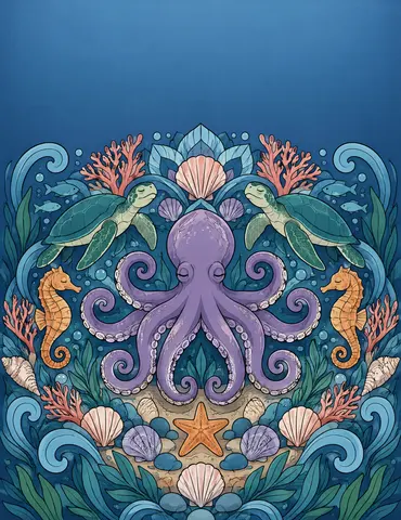 Cover of Tides in Symmetry, adult coloring book by Shubham Vishnoi