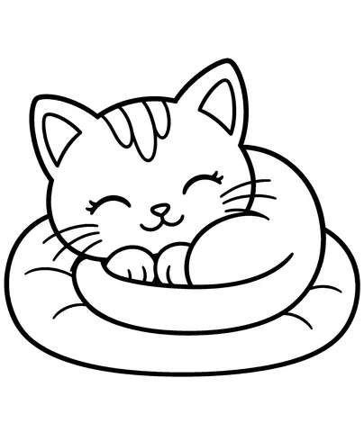 Cozy Cat Color the cozy cat and cushion.