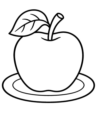 Apple Snack Color the apple for snack time.