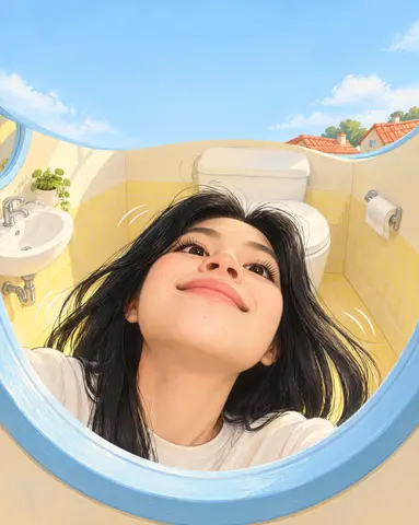 トイレの あとも、くねっ、くねっと おどっちゃう。