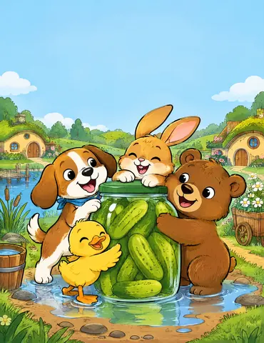 Cover of Paws, Puddles, and Pickles, kids' coloring book by Caleb Knafl