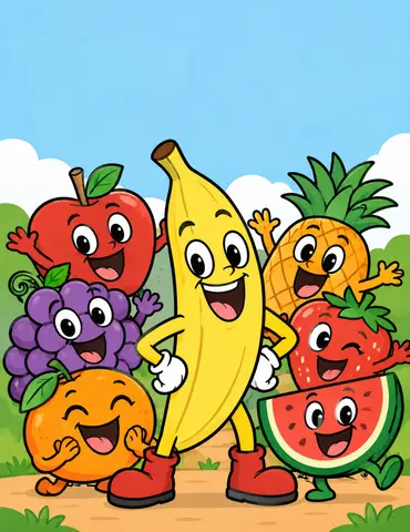 Cover of The Wacky Fruit Crew, kids' coloring book by yoyo