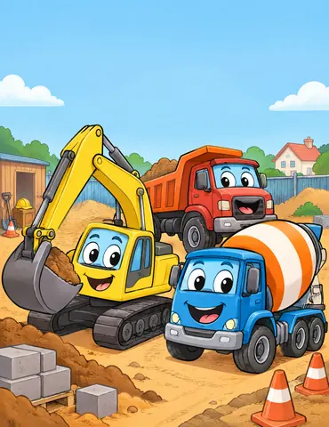 Cover of Kleine Baustelle, riesige Maschinen, kids' coloring book by MatMax