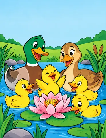 Cover of Ducks at the Pond, a kids' coloring book by Kimberly Weinreich