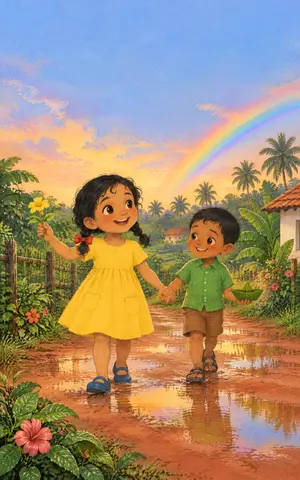 Cover of മിന്നുവും മഴവില്ലും, a picture book by Rudolf