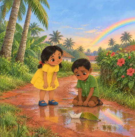 “അപ്പൂ, ആദ്യം നിന്റെ വള്ളം നോക്കാം.”