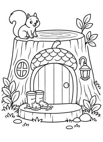 Page 9 of Woodland Nooks to Color