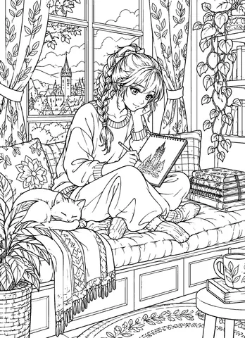 Page 11 of Anime Worlds to Color