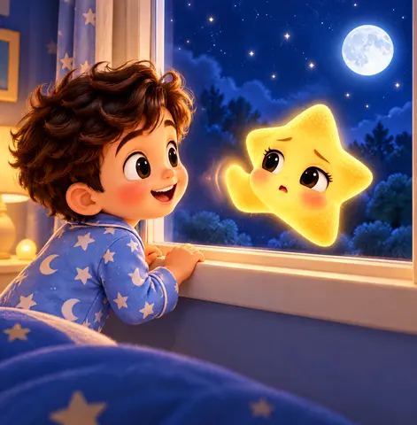 TINK! TINK! Little Star tapped the window. Not one twinkle.