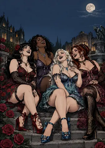 Cover of baby dolls fashion models sinaster queens, an adult coloring book by Bobbie Lee Myers