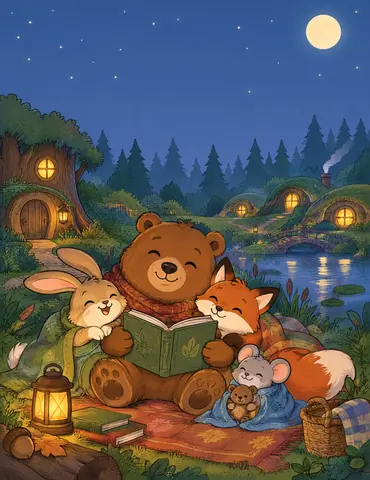 Cover of The Cozy Woodland Coloring Book, kids' coloring book by J.a Rowan