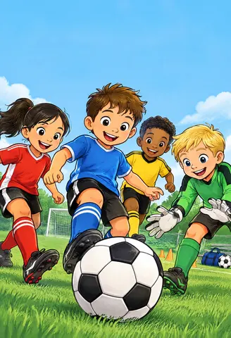 Cover of Soccer Stars in Action, kids' coloring book by Julian Petron