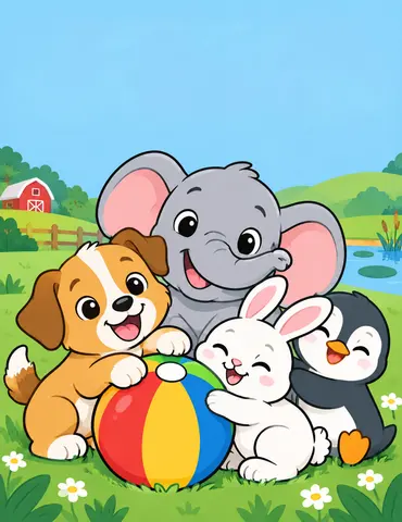 Cover of Cute Animals to Color, kids' coloring book by Latteb Nabil