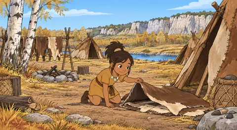 Le camp des bouleaux. Où est cette lanière ? Tao, regarde ces taches !