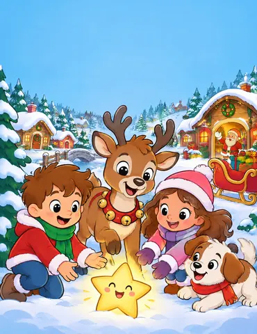 Cover of Le petit renne qui voulait sauver Noël, kids' coloring book by Fontana Marie Mélody