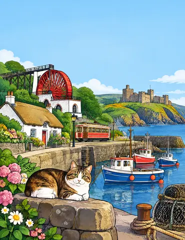 Cover of Little British Escapes: Isle of Man, an adult coloring book by Little Escapes Studio