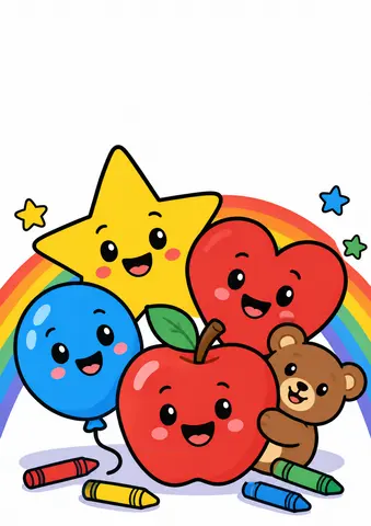Cover of Big Shapes, Six Colors, kids' activity book by Neki