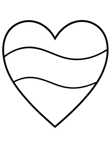 Happy Heart Color each wide band inside the heart.