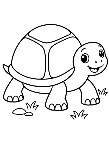 Little Round Turtle Color the turtle, its shell, and its little feet.