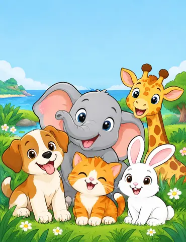 Cover of My Big Book of Cute Animals, kids' coloring book by Olufemi Y. A.