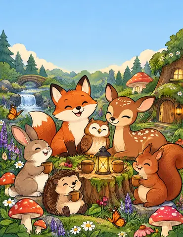 Cover of Cozy Forest Friends, adult coloring book by Sara Elizangela