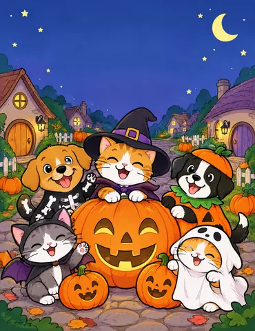 Cover of The story of Halloween, kids' coloring book by Cryonix