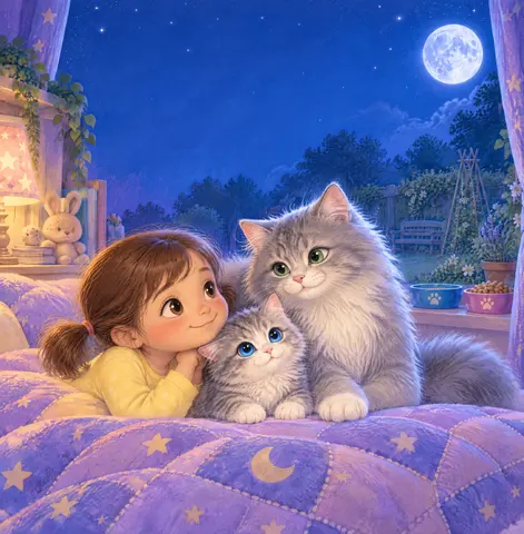 Cover of Moonlight Kitty, picture book by Heather vonHagen