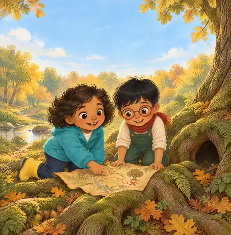 Cover of The Treasure Beneath the Old Oak, a picture book by Bianca Grobbelaar