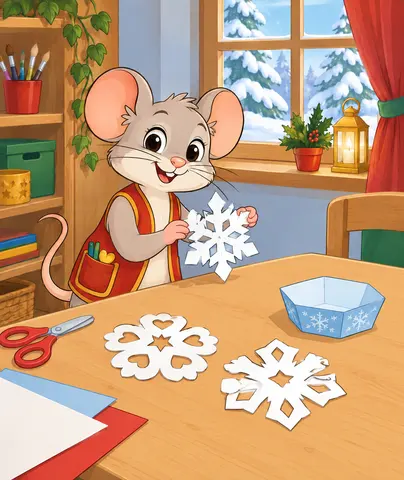 Tanzende Schneeflocken Male jede Schneeflocke mit einer anderen Winterfarbe aus.