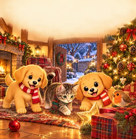 Cover of The Mistletoe Pups, picture book by Shantel Bayley