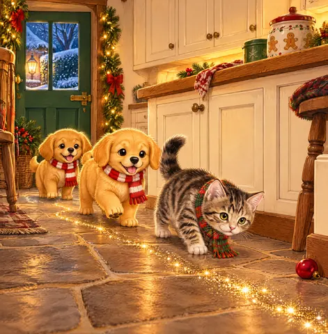 The sparkly trail led across the kitchen. It led past the cookie jar. It led all the way to the back door. "The thief went…