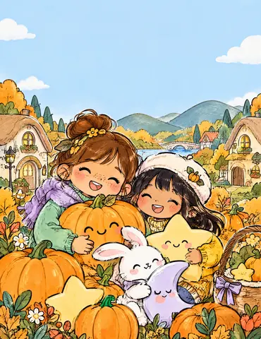 Cover of Pumpkin Moons & Snowflake Wishes, kids' coloring book by Princess whimsy