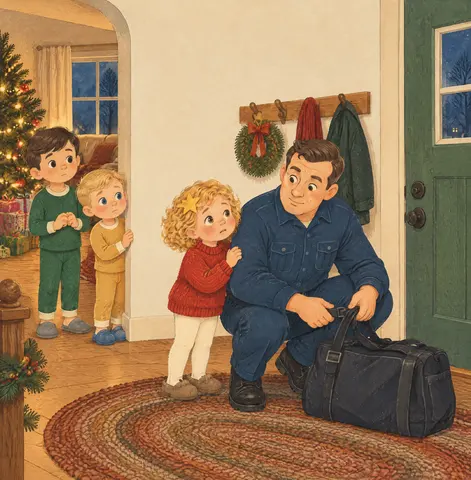Daddy checked his work bag once more.