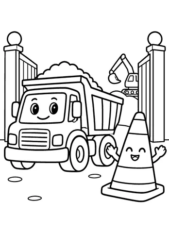Page 7 of My First Construction Coloring Book