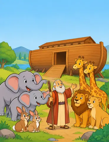 Cover of Noah’s Ark Animal Parade, a kids' coloring book by Alice James