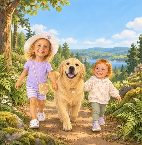 Cover of Callie, Gracie, and the Woodland Trail, picture book by Debbie Atahasan