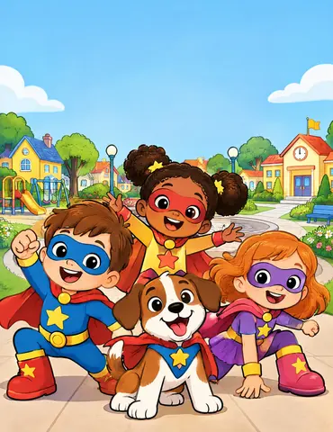 Cover of Super Capes and Silly Saves, kids' coloring book by Kiashen Padaiyachy