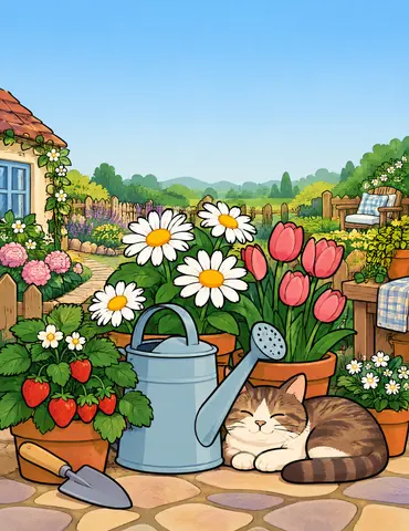 Cover of My Cozy Little Garden, adult coloring book by Dreamy doodle and co