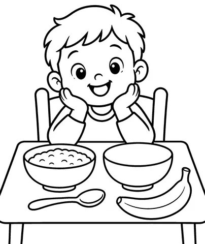 Breakfast Table Circle the empty bowl.