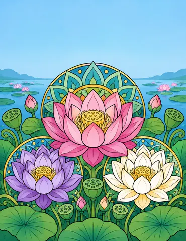 Cover of Lotus in Balance, adult coloring book by Boutheina Kouki