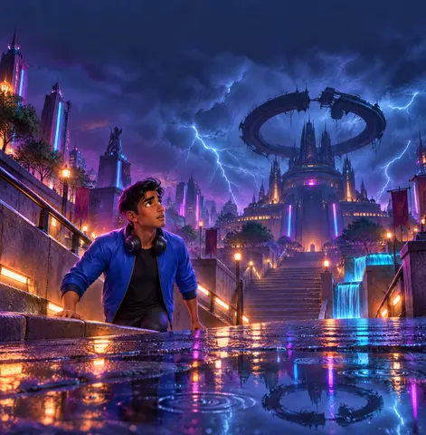 Thunder clouds filled the sky, and the streets trembled with the first electric storm.