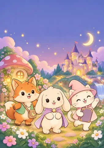 Cover of Les Animaux Magiques au Pays des Rêves, a kids' coloring book by nucila